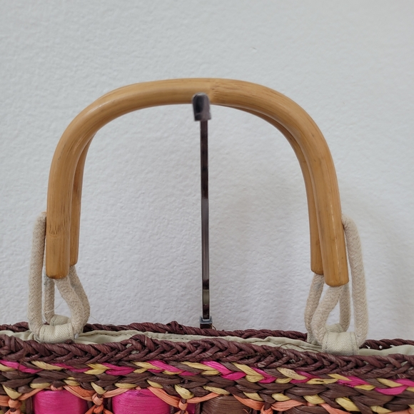 H&M  Colorful woven straw tote tote bag - Picture 3 of 6